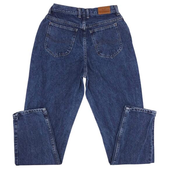 Vintage Lee Jeans Womens 12 Medium Blue High Rise Tapered Leg Denim 90s - Picture 8 of 12